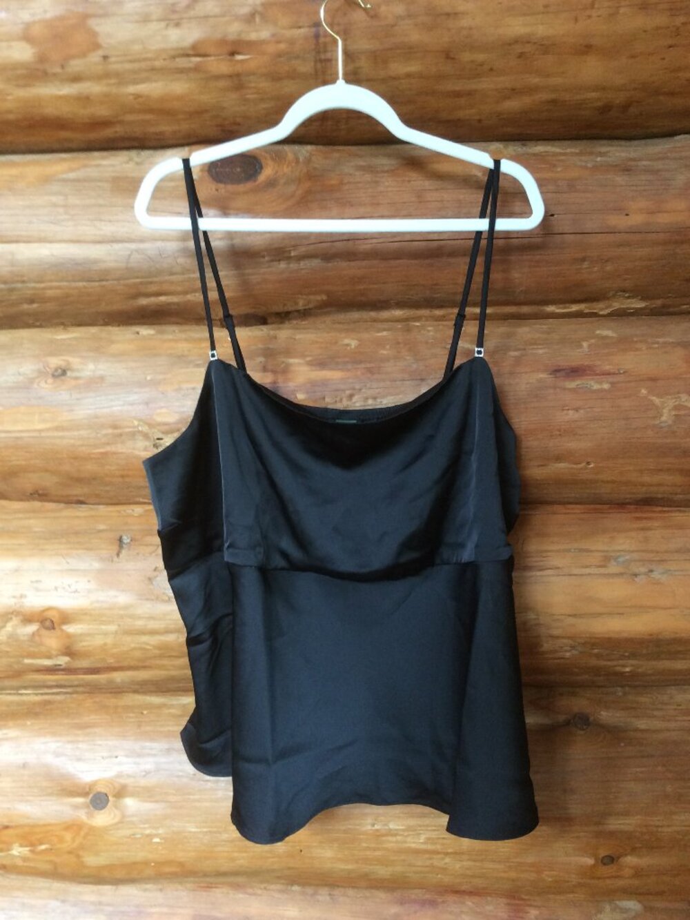 Wild Fable Black Lingerie Inspired Rhinestone Detail Satin Look Cami Top Size 3X